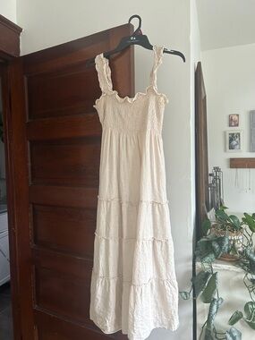 Quince cotton smocked midi dress